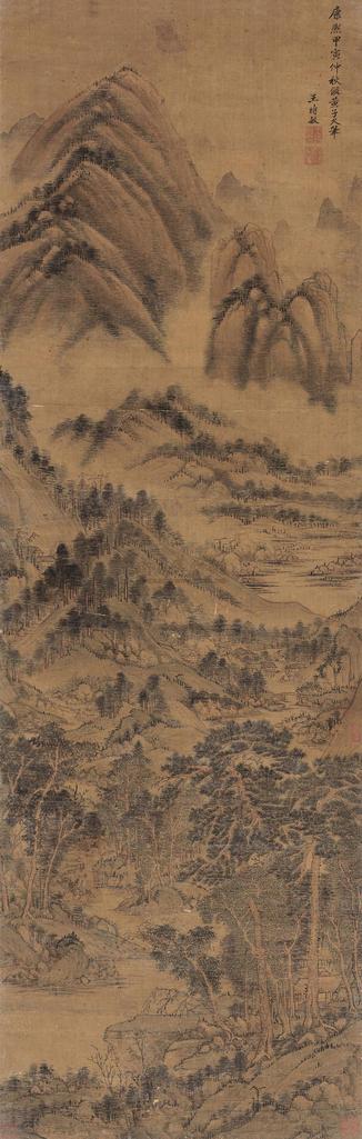 王时敏 康熙甲寅（1674年）作 仿黄子久山水 立轴