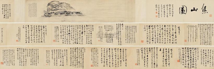 沈塘 癸巳（1893年）作 焦山图 手卷