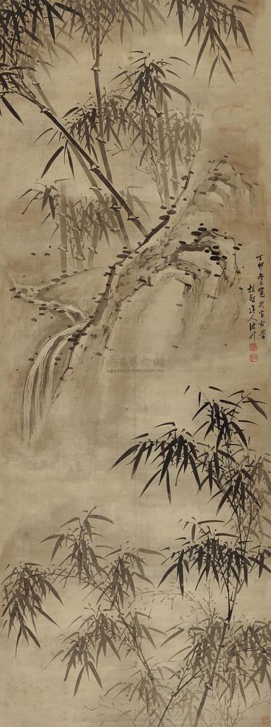 诸昇 丁卯（1687年）作 墨竹 立轴