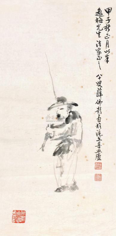 薛佛影 方伯敏 等 花卉人物 镜心