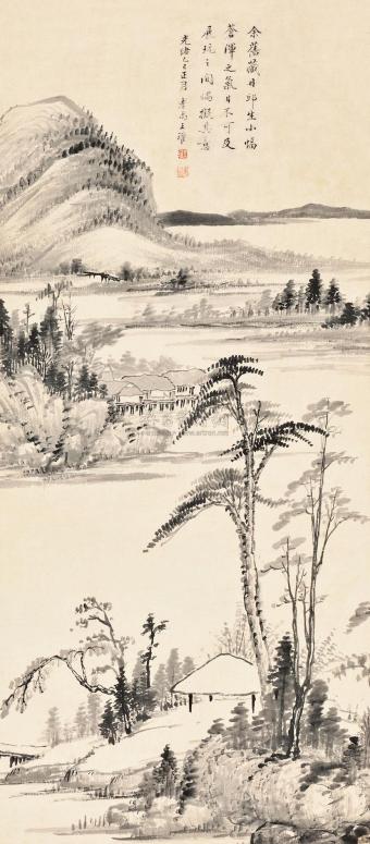 王孝禹 光绪乙巳（1905年）作 山水 立轴