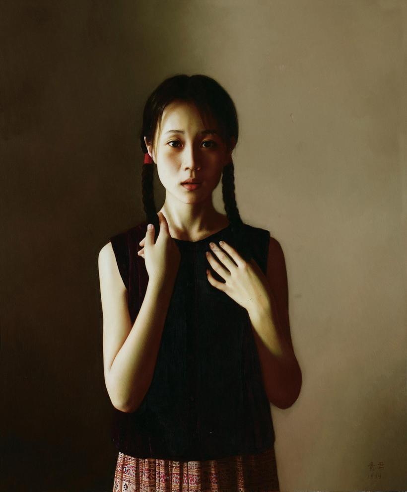李贵君 1999年作 大眼睛的小姑娘