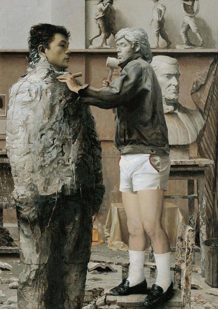 徐芒耀 1991年作 雕塑工作室系列之二——开模