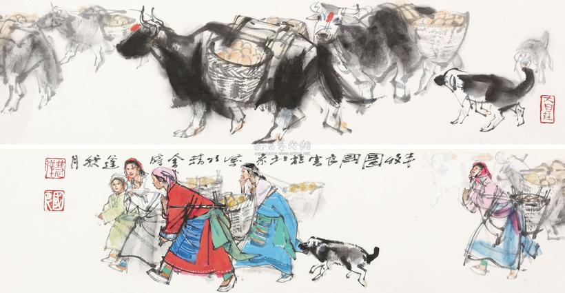 史国良 丰收图 镜心