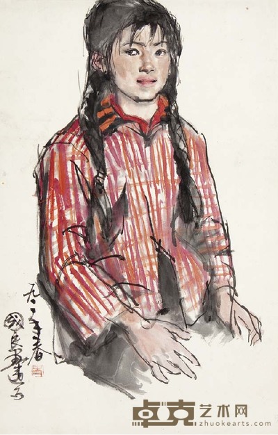 史国良 少女 69×45 cm