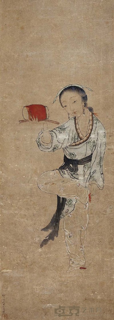 王素 仕女 67×24 cm