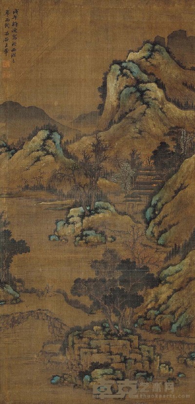 王翬（款） 春山萧寺 105×50 cm