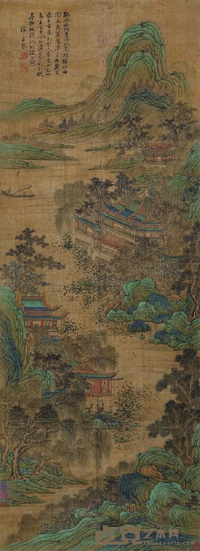 王鏊（款） 湖山佳色 120×44 cm