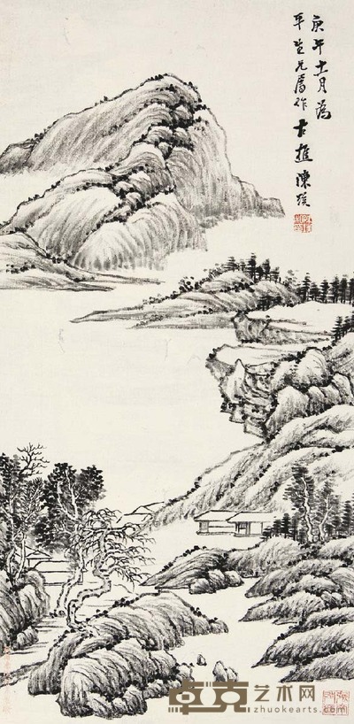 陈璞 寒山图 67×33 cm