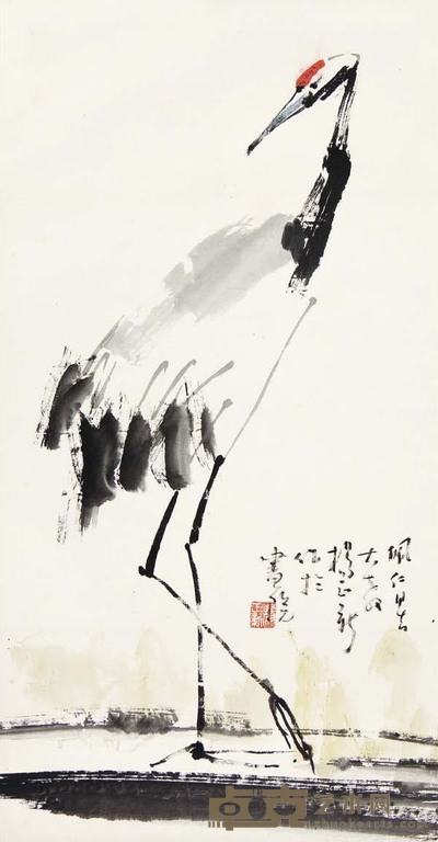杨正新 鹤寿 66×35 cm