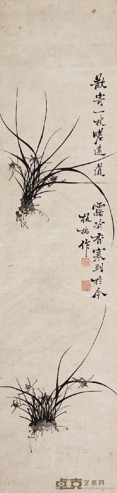 郑板桥 兰花 134×33 cm