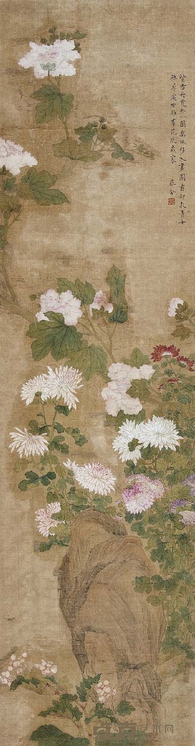 蔡含 富贵花开 126×33 cm