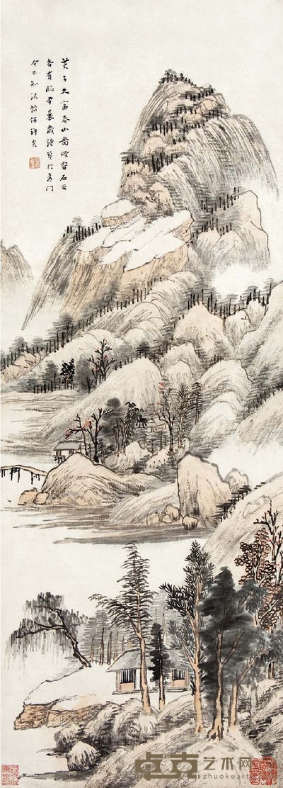 胡义赞 秋山疏林 89×32 cm