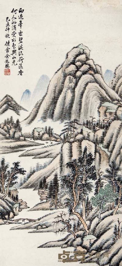 余龙骧 青山绿水 68×31 cm