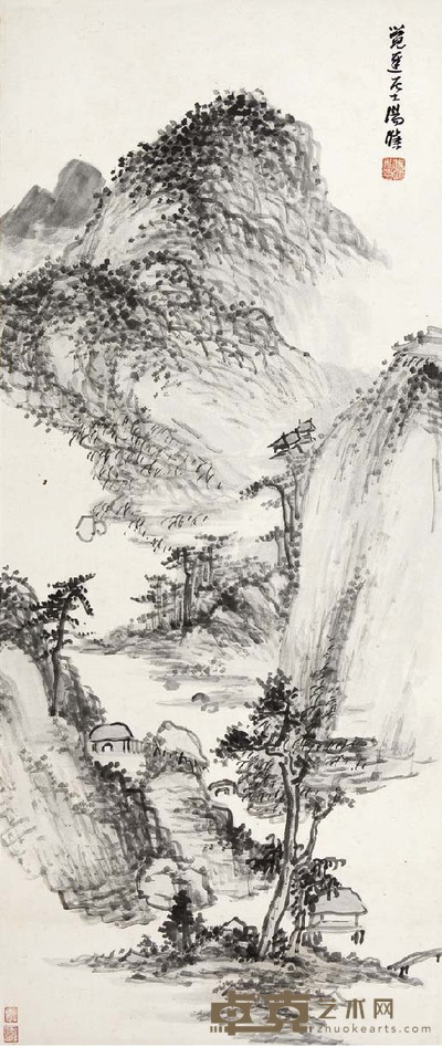 汤涤 萧山古寺 100×42 cm