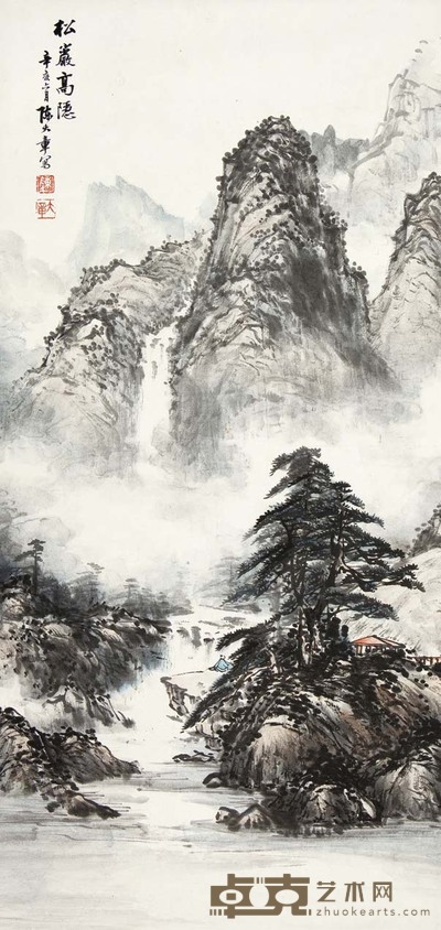 陈大章 松岩高隐 91×43 cm