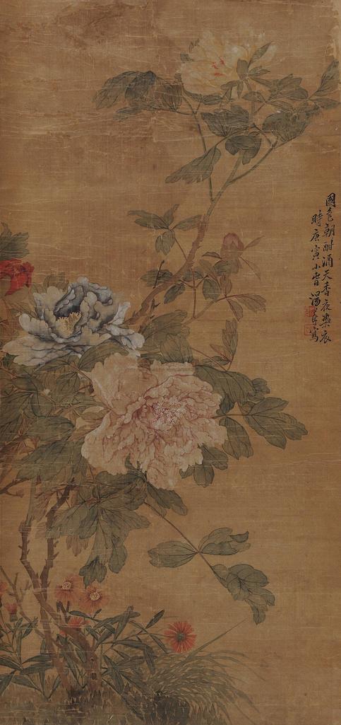 汤世澍 花卉 立轴