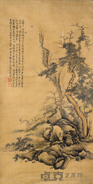 恽寿平 山水 71X36CM