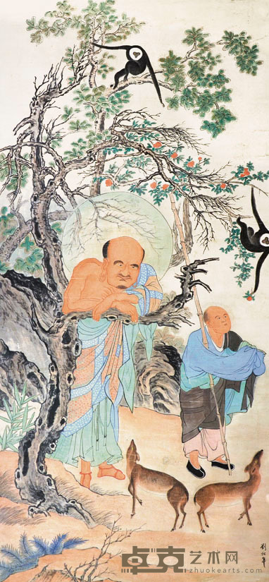 佚名 罗汉图 172X81CM
