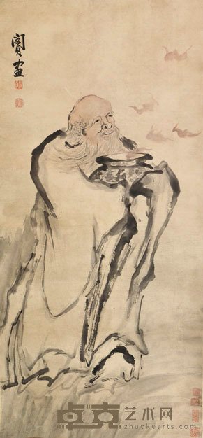 闵贞 来福图 110X51CM