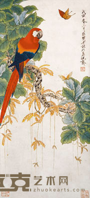 于非闇 花鸟 75X35CM