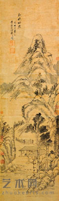 査士标 山水 103X29CM