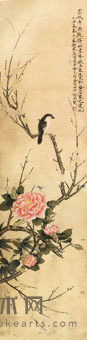 于非闇 花鸟 131X33CM