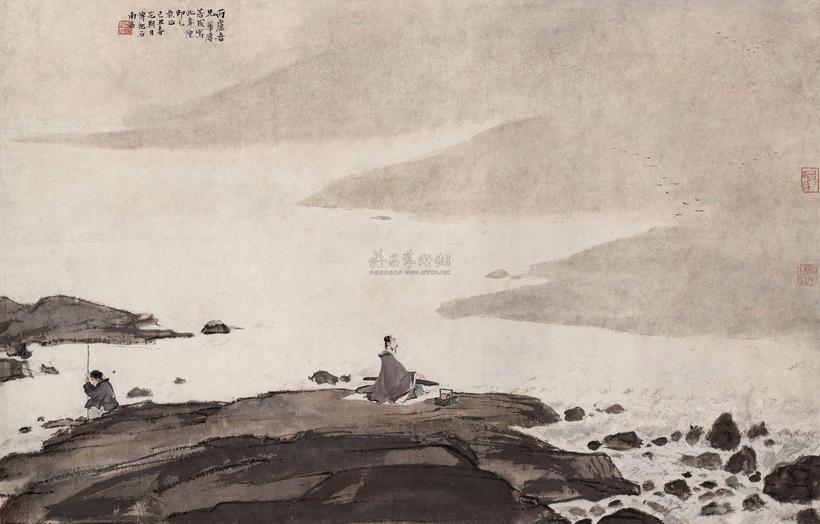 傅抱石 1949年作 平沙落雁 立轴