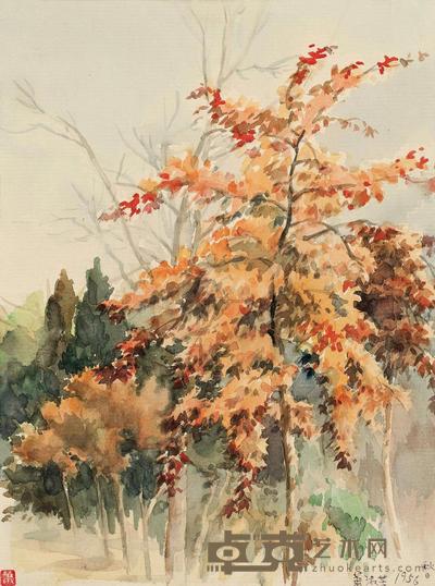 萧淑芳 1956年作 秋日 32×23.5cm