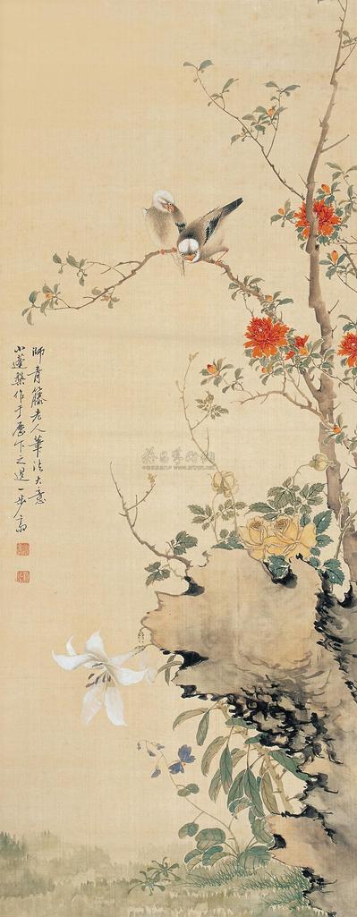 张槃 花鸟 立轴