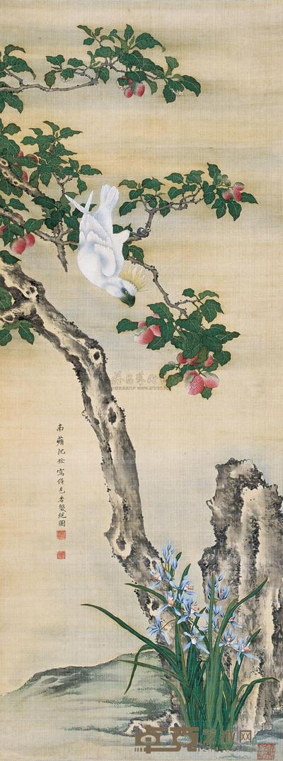 沈铨 色香双绝图 立轴 136×51.5cm