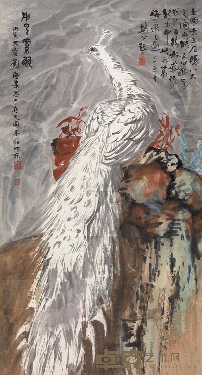 刘海粟 1926年作 彤云素羽 立轴 147.5×79.5cm