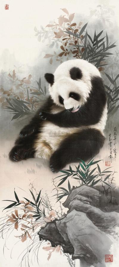 王申勇 2011年作 熊猫 镜心