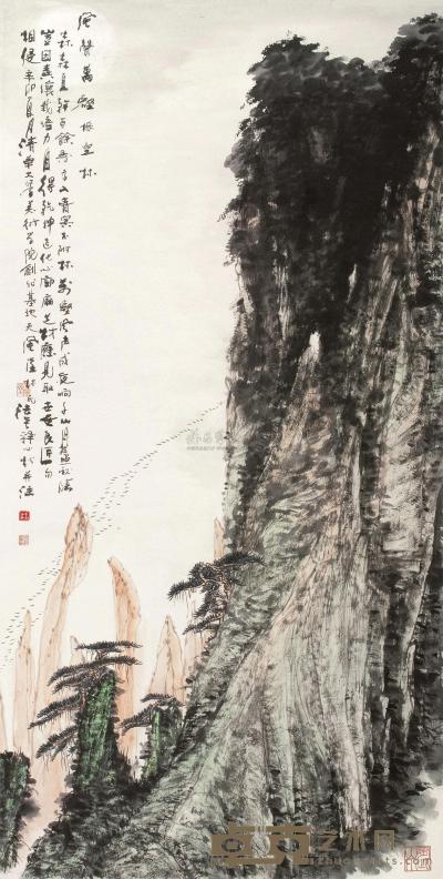 林永松 2011年作 风声万壑振空林 镜心 136×68cm