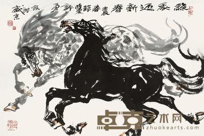 许勇 2012年作 骏马迎春 镜心 45×68cm