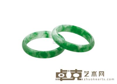 天然翡翠满绿手镯 （一对） 