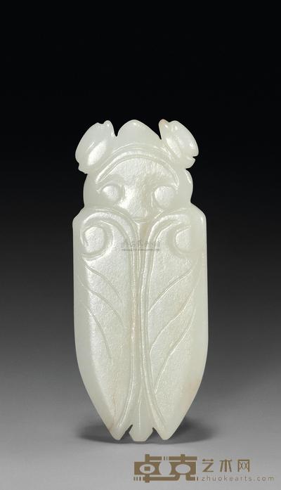 清中期 白玉蝉形珮 长6.2cm