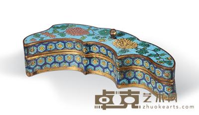 清中期 掐丝珐琅花卉香盒 长20.7cm