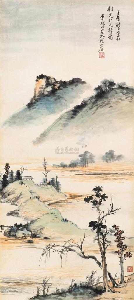 李研山 1952年作 静茆水居 立轴