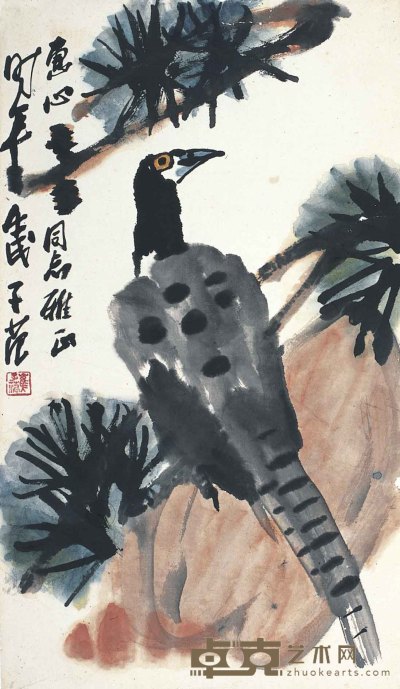 崔子范 鸷鸟不群 79×46cm