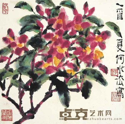 何水法 春花缬眼 34×34cm