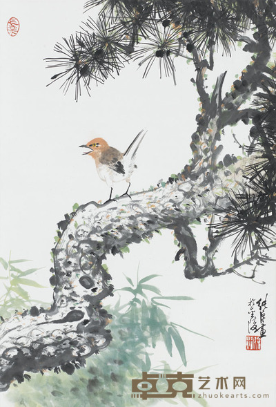 徐纯原 松竹翠鸟 67×45
