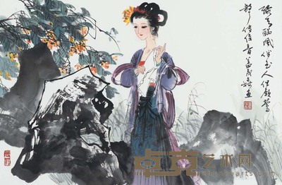 盖茂森 玉人人临风图 45×70