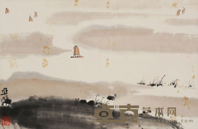亚明 太湖帆影 23×35