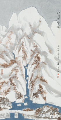 方骏 江山晴雪图