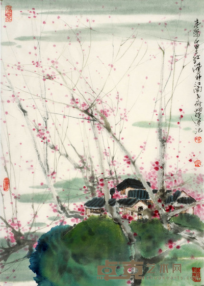 杨耀宁 春深十里红 66×46