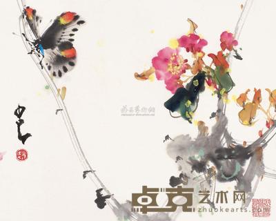 赵少昂 蝶恋花 镜心 29.8×37.5cm