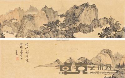 溥心畬 寒山净渚 镜心 10.7×69.5cm