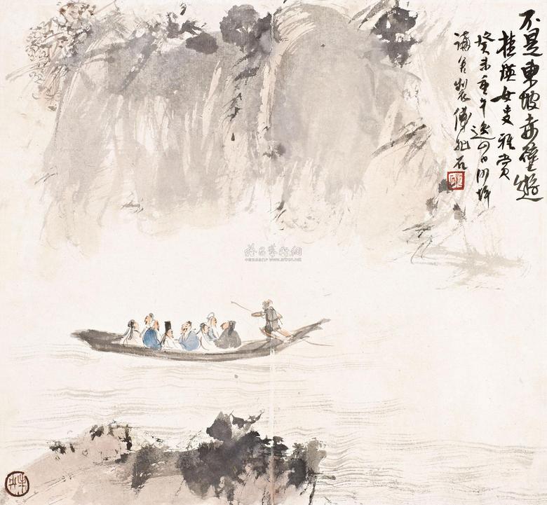 傅抱石 癸未（1943年）作 不是东坡赤壁游 镜心