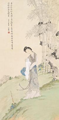陈小翠 辛巳（1941年）作 春风仕女 立轴